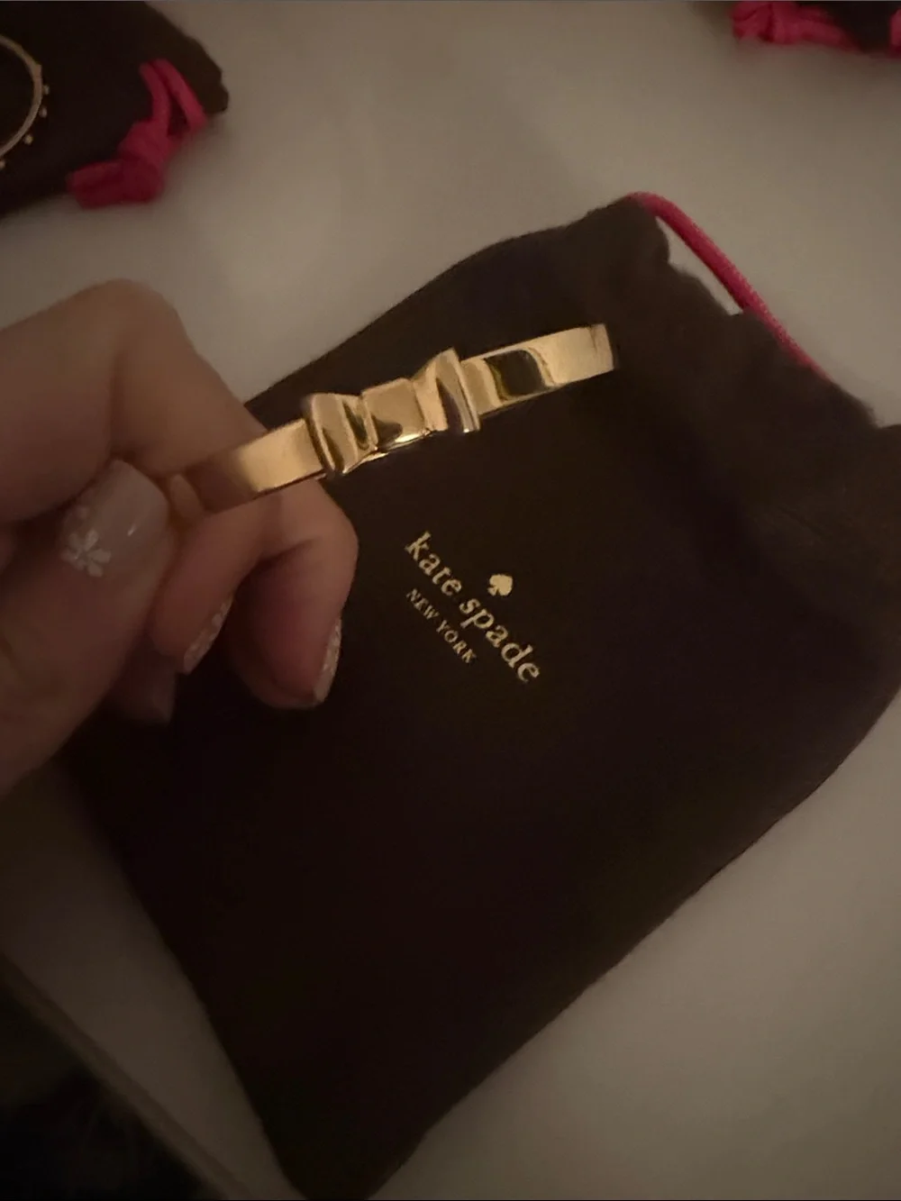 kate spade Gold Bow Bangle Bracelet with Signature Bow Accent